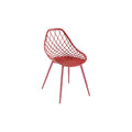 Modern Red Wireframe Chair with Sleek Legs